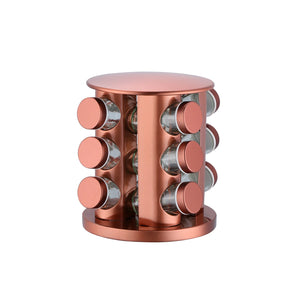 Factory Wholesale Square Spice Rack Set of 12 16 Spice Jars Seasoning Storage Organization Stainless Steel Revolving Spice Tower