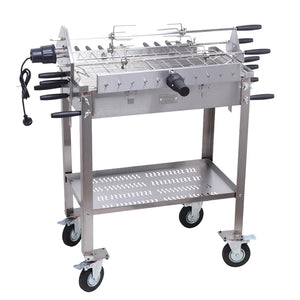 Portable Camping Cypriot Grill Top Rotisserie Barbecue Grill Outdoor Stainless Steel Double Barbecue Grills