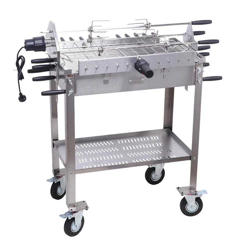 Portable Camping Cypriot Grill Top Rotisserie Barbecue Grill Outdoor Stainless Steel Double Barbecue Grills
