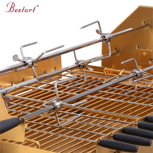 Portable Camping Cypriot Grill Top Rotisserie Barbecue Grill Outdoor Stainless Steel Double Barbecue Grills