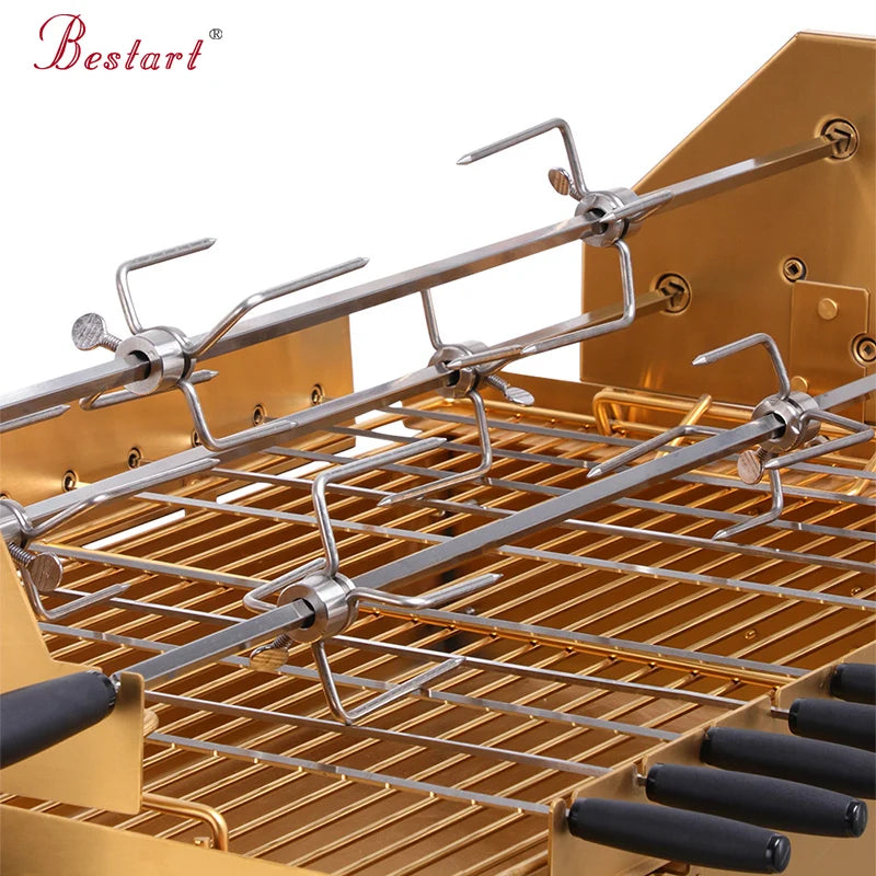 Portable Camping Cypriot Grill Top Rotisserie Barbecue Grill Outdoor Stainless Steel Double Barbecue Grills