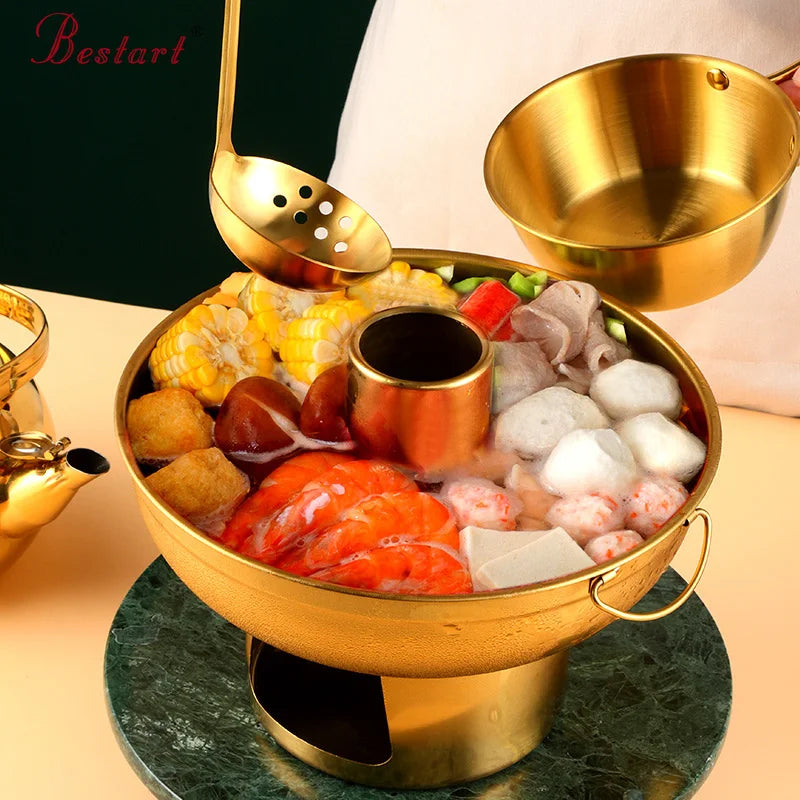 Multifunctional Kitchenware Dry Ice Pot Stainless Steel Pot for Food Warmer Set