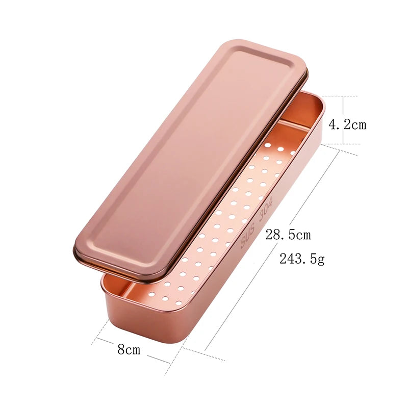 SS 304 Gold Plated Stainless Steel Flatware Chopsticks Spoon Box