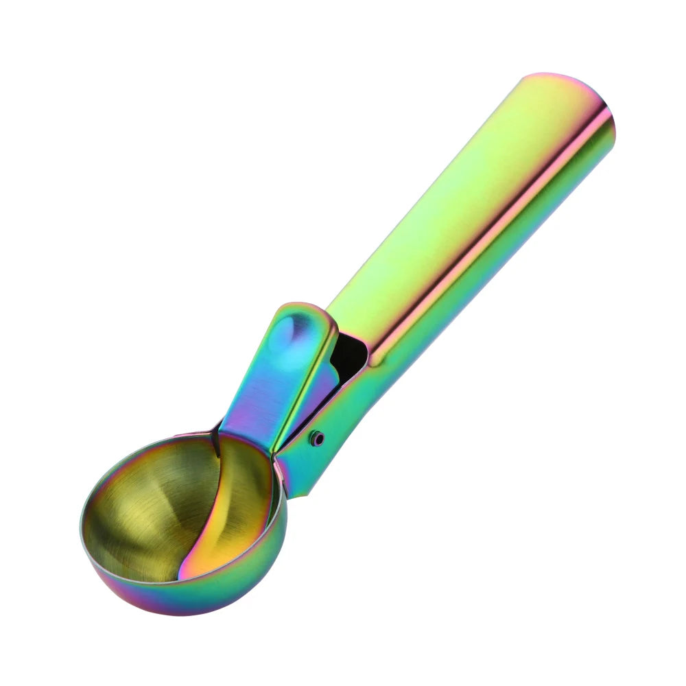 Wholesale Gold Ice Cream Spoon Stainless Steel Ice Cream Scoop with Trigger