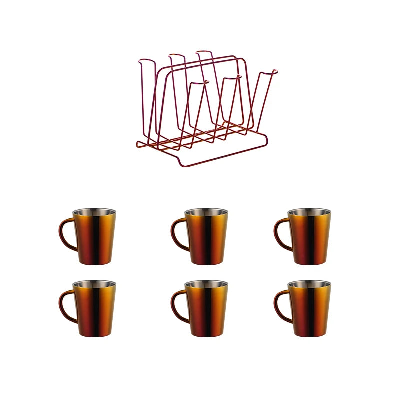 ODM/OEM Top Sale Luxury Double Wall Stainless Steel Colorful Coffee Cups Sets