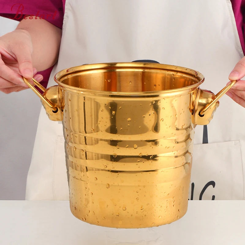 Wholesale Custom Insulated  Wine Champagne Bucket Stainless Steel Beer Ice Bucket