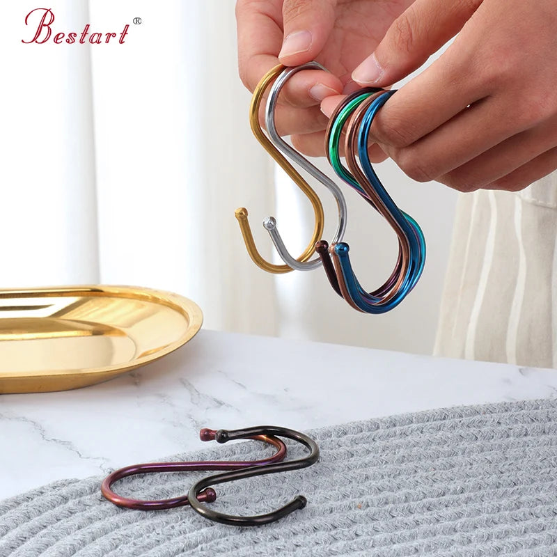 Wholesale Metal S Hook Multifunctional  Kitchen Stainless Steel Free Punching Double Head Hanging Hook