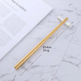 Best Selling Products Non-slip Square Shape Chinese Metal Stainless Steel Logo Custom Chopsticks