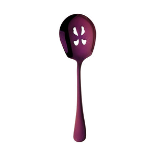 High Quality Colorful Slotted Service Spoons Set Stainless Steel Large Serving Spoon For Buffet Restaurant