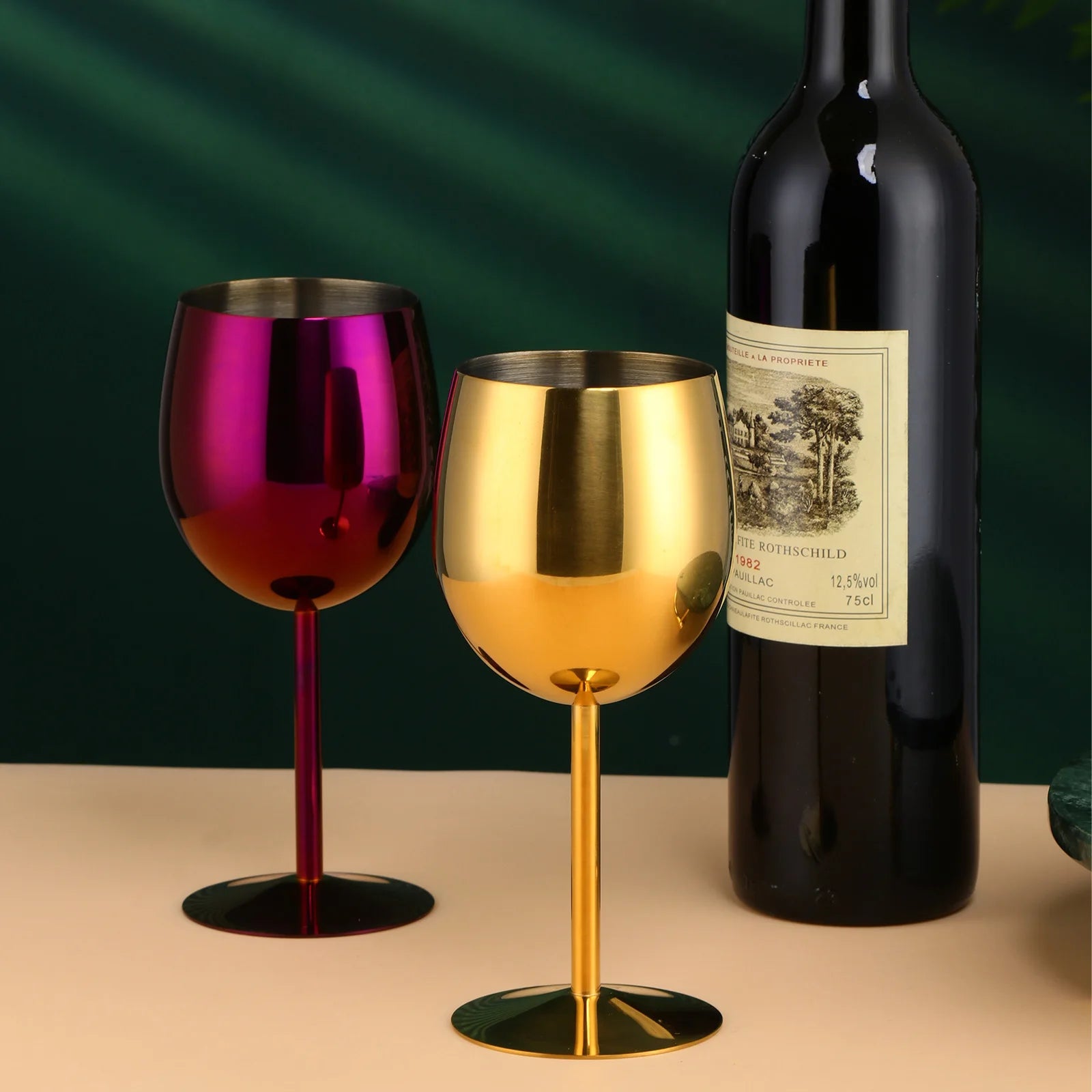 Popular Cup Metal Wine Mugs Stopper Drinking Custom Goblet 304 Stainless Steel Red Wine Glasses