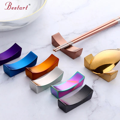 Custom Logo Restaurant Gold Chopstick Stand Metal Chopstick Holder Stainless Steel Chopstick Rest