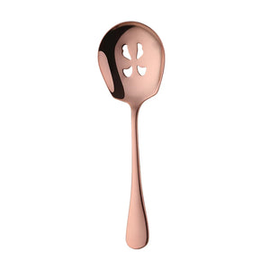 High Quality Colorful Slotted Service Spoons Set Stainless Steel Large Serving Spoon For Buffet Restaurant