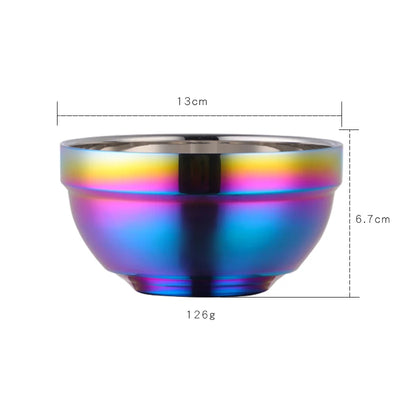 Tableware Insulated Double Walled Polished Rose Gold 304 Stainless Steel Round Rice Bowls