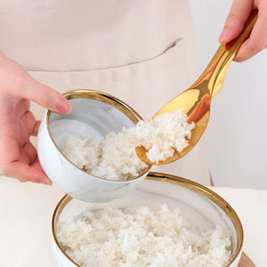 Metal Stainless Steel Ladle Rice Serving Chinese Stainless Steel Soup Spoon Rice Soup Serving Deep Spoon