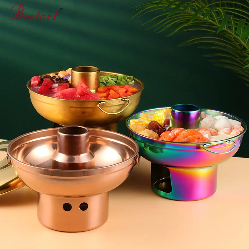 Multifunctional Kitchenware Dry Ice Pot Stainless Steel Pot for Food Warmer Set