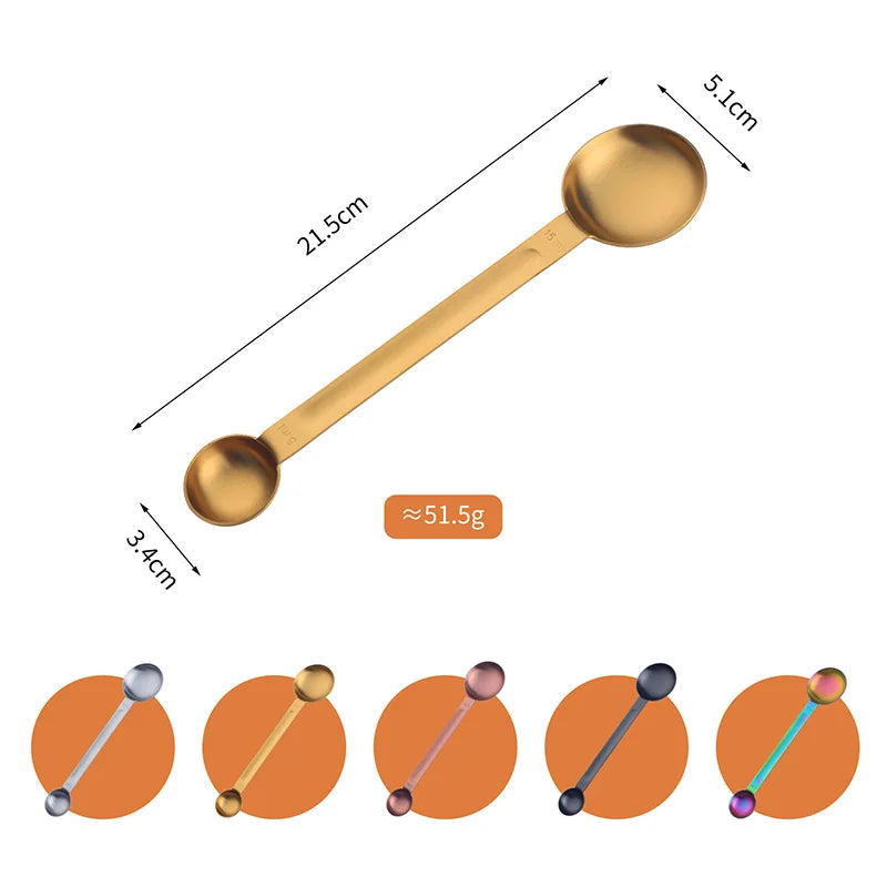 Double Head Customizable logo Multi-function Stainless Steel Ice Cream Sugar Coffee Measuring Scoop