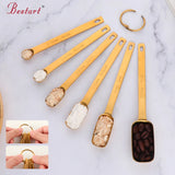 Set of 6 Mini Oval Shape Stainless Steel Measuring Spoons Set