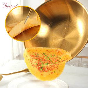 Kitchen Cookware Stir Fry Cooking Wok with Lid 3 Layer Non-stick Stainless Steel Compound Wok