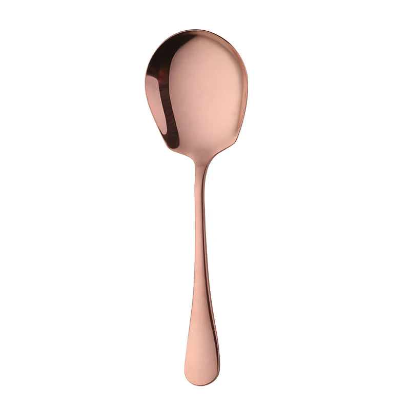 High Quality Colorful Slotted Service Spoons Set Stainless Steel Large Serving Spoon For Buffet Restaurant