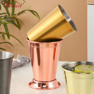 Moscow Mint Metal Julep Cups Gold Plated Custom Cocktail Wine 304 Stainless Steel Mugs