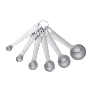 Set of 6 Mini Oval Shape Stainless Steel Measuring Spoons Set