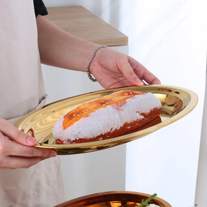 Wholesale Hotel Restaurant Plate Stainless Steel Vegetables Fruits Seafood Fish Plate