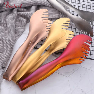 Factory Direct Stainless Steel Serving Food Clip Bread Kitchen Utensils Food Tongs