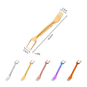 Creative Cartoon Animal Shape Fork and Spoon Set Stainless Steel Long Handle Spoon Fork