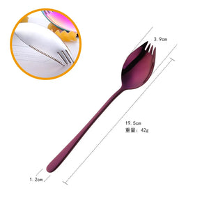 New Product Integrated Spork Forks Stainless Steel Spoon with Fork Teeth