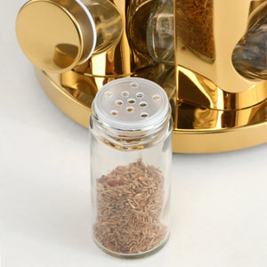 Factory Wholesale Square Spice Rack Set of 12 16 Spice Jars Seasoning Storage Organization Stainless Steel Revolving Spice Tower