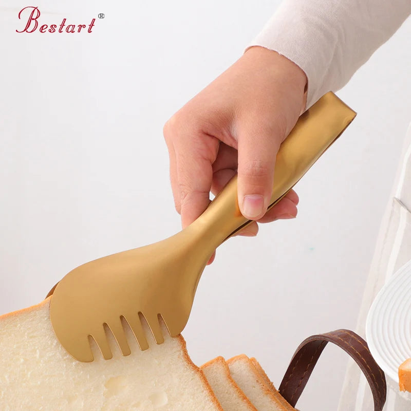 Factory Direct Stainless Steel Serving Food Clip Bread Kitchen Utensils Food Tongs