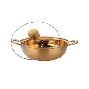 304 Food Grade Stainless Steel Shabu Shabu Hot pot with Divider&Lid for Induction Cooktop Gas Stove Dual Sided Soup Cookware