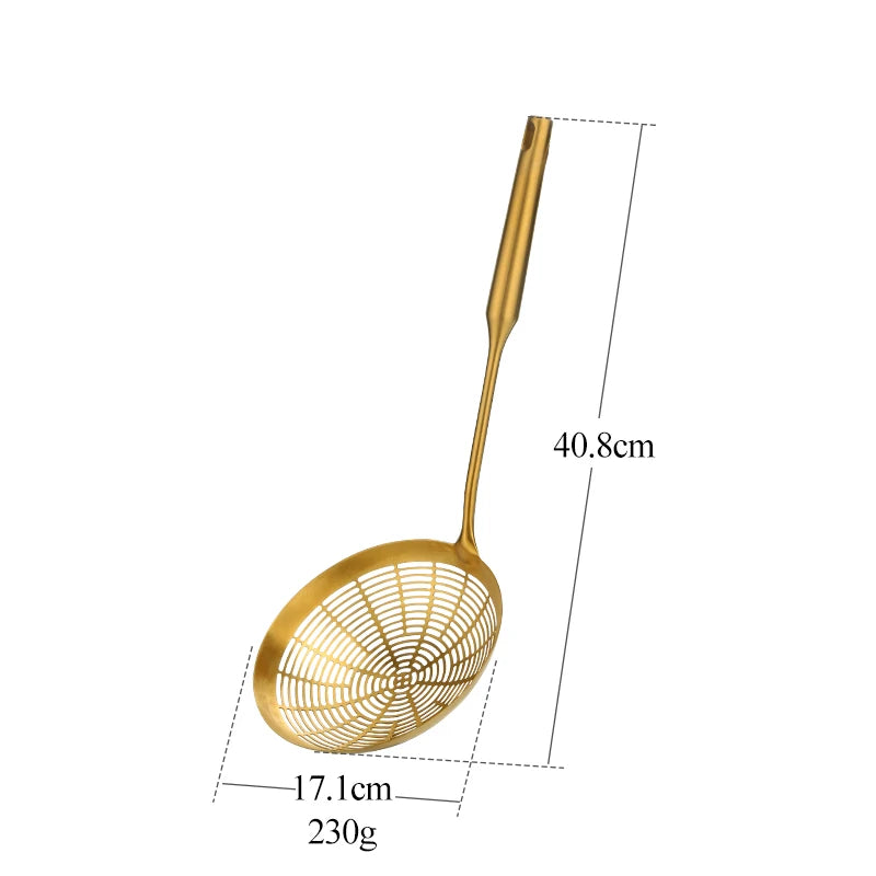 OEM/ODM Kitchen Accessories Frying Colander Stainless Steel Mesh Strainer Spoon for Cooking