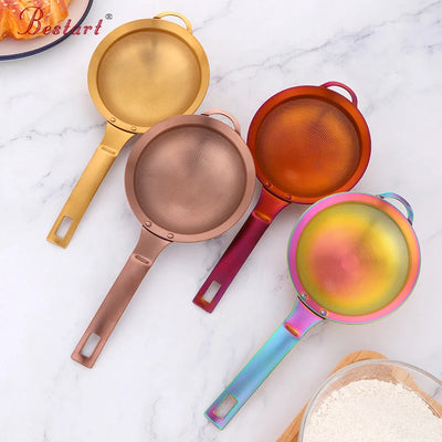 Baking Pastry Tools 18/8 Stainless Steel Sifters Fine Mesh Strainers Sieve Colanders Flour Strainer