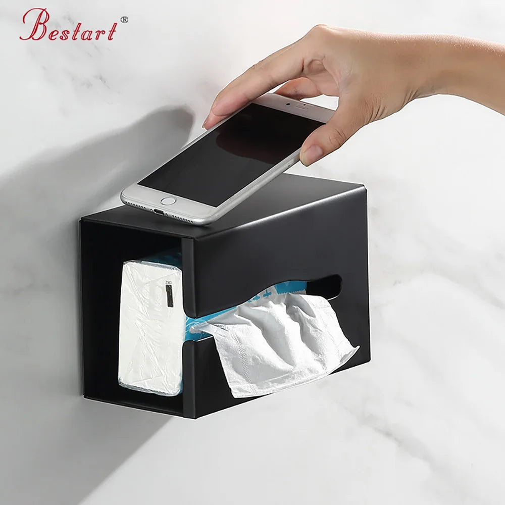 Buyer Star Wall Mounted black gold metal Stainless Steel Square Tissue Box