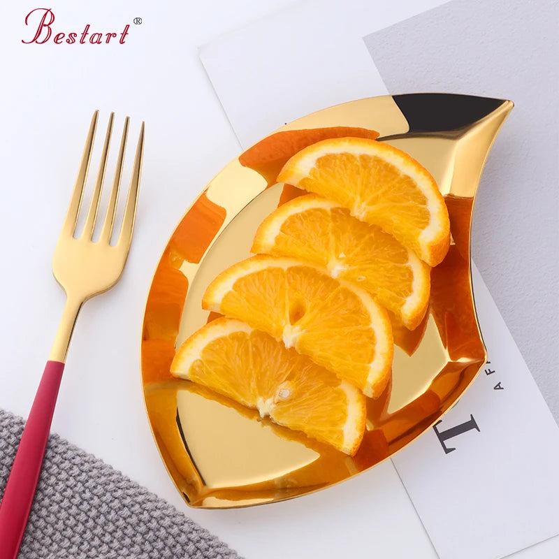 Kitchen Dinner Candy Plates Stainless Steel Creative Dessert Snacks Dishes for Restaurant