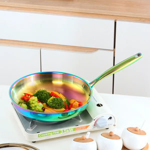 Professional Quality Custom Korean Kitchen 304Tryply Stainless Steel Non Stick Honeycomb Round Stir Frying Pan