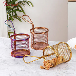 Creative Wire Basket Colander Stainless Steel Kitchen Strainer Restaurant French Fry Basket