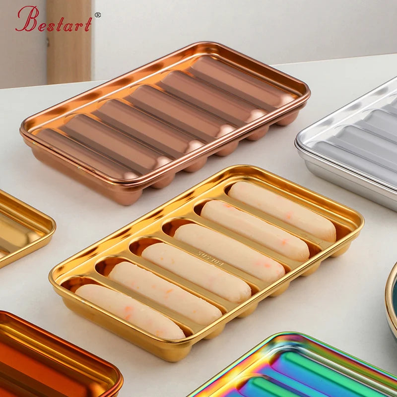 Non-stick Kitchen Accessories Baking Meat Sausage DIY Stainless Steel Hot Dog Sausage Maker Mold with Lid