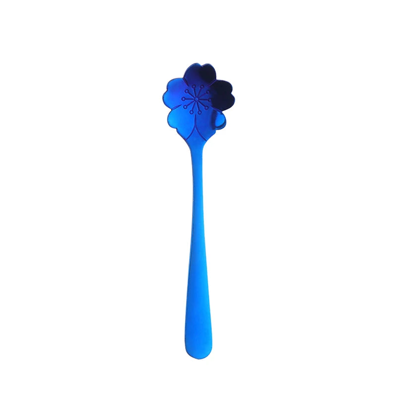 Buyer Star wholesale bulk Mirror throwing flower long spoon gold set stainless flatware coffee spoon