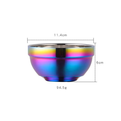 Tableware Insulated Double Walled Polished Rose Gold 304 Stainless Steel Round Rice Bowls
