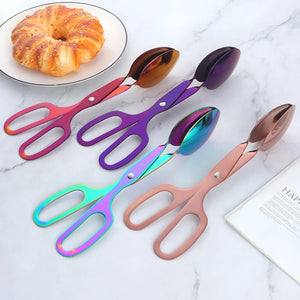 Kitchen Baking Tool Stainless Steel Food Tongs BBQ Tongs Metal Bread Tongs