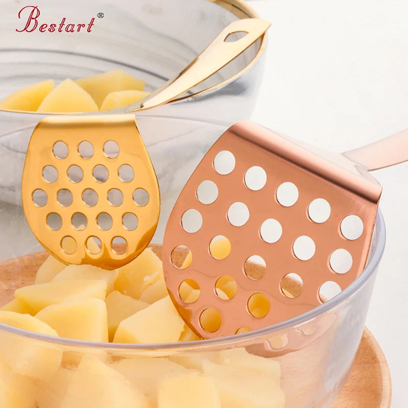 Kitchen Gadgets Large Mini Manual Stainless Steel Meatball Spoon Potato Masher Potato Press