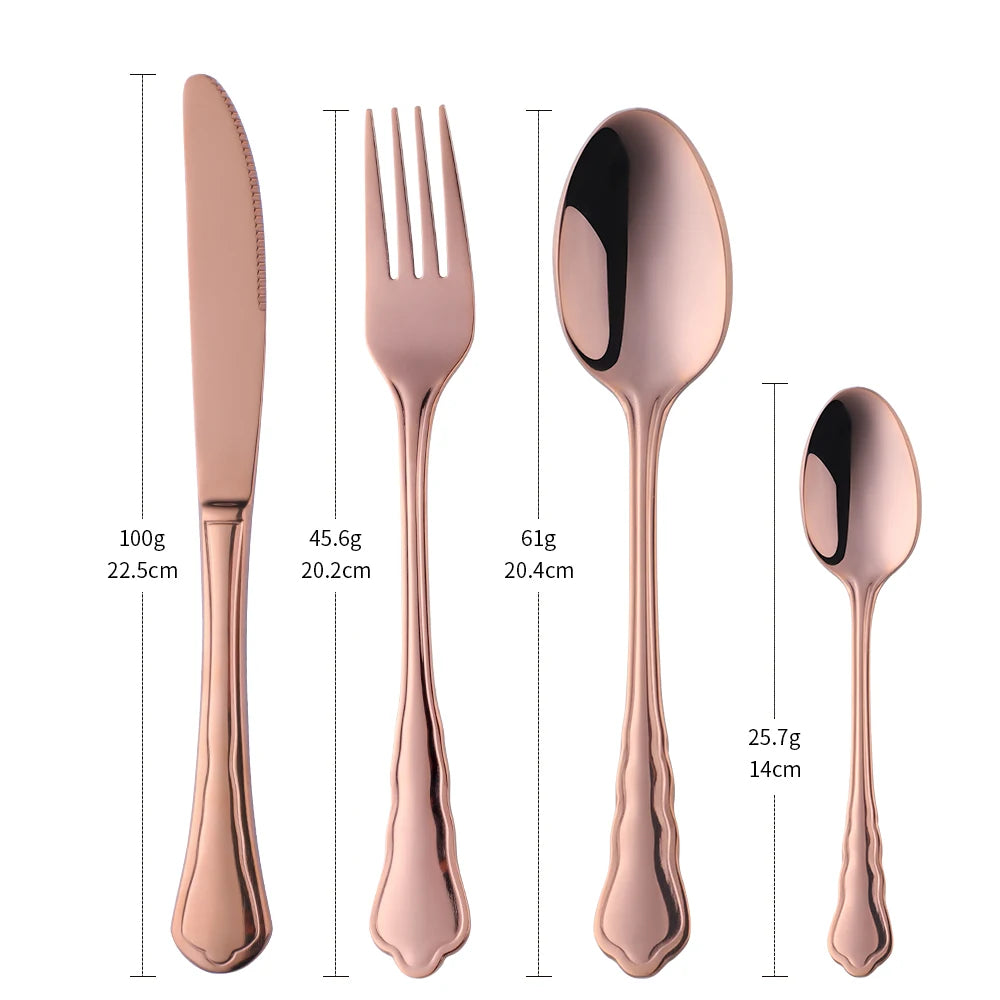 ODM/OEM Modern Ware Restaurant Dinner Silverware Set Bulk Gold Flatware Modern Hotel Silver Cutlery Stainless Steel Party