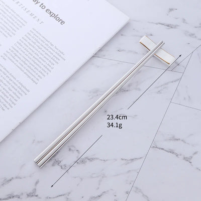 Best Selling Products Non-slip Square Shape Chinese Metal Stainless Steel Logo Custom Chopsticks