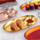 Stainless Steel Dinner Plates Restaurant Gold Serving Tray Round Dessert Cake Snack Dish Silver Storage Plate for Wedding Party