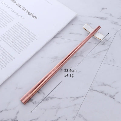 Best Selling Products Non-slip Square Shape Chinese Metal Stainless Steel Logo Custom Chopsticks