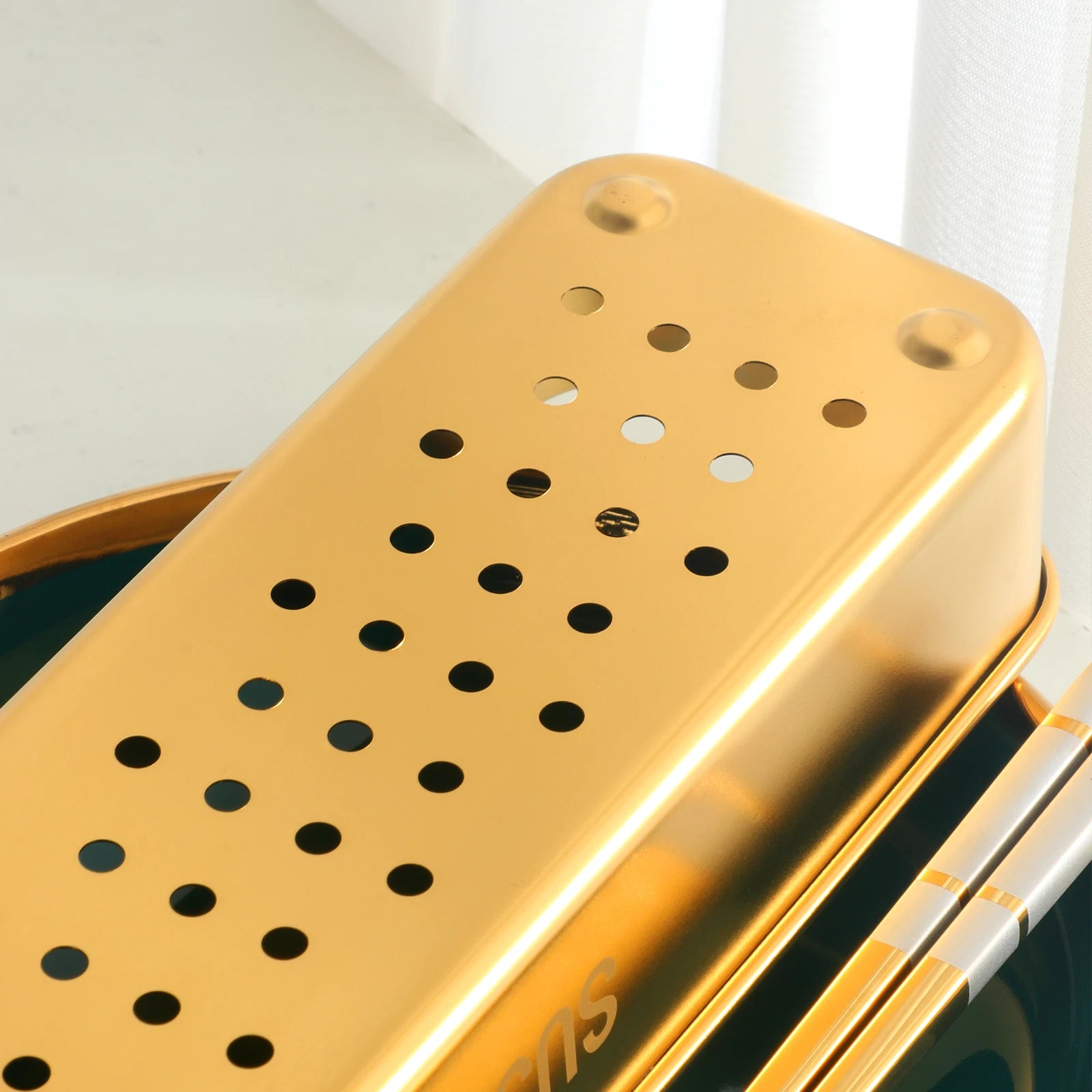 SS 304 Gold Plated Stainless Steel Flatware Chopsticks Spoon Box