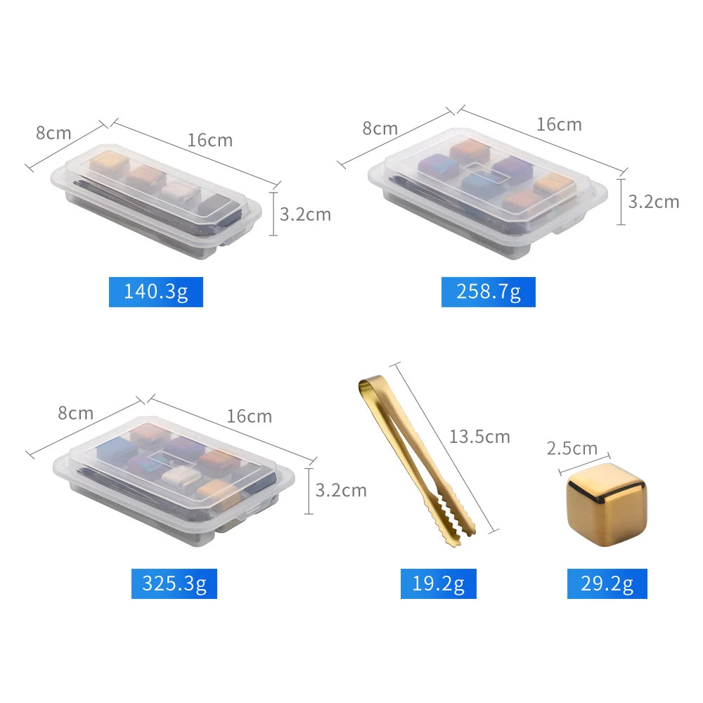 Bar Accessories Cooling Stones Stainless Steel 304 Whiskey Ice Cube for Cola Wine Drinks