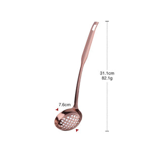 Metal Soup Ladle, 18/8 Stainless Steel Ladle Spoon And Strainer Scoop Set With Holes, Cooking Utensil For Kitchen
